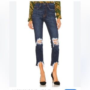 L'AGENCE Dark Blue High Line High Rise Denim Jeans